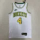 NBA Men Season 2023 Houston Rockets White Retro #4 GREEN Jersey High Quality Name and Number Print