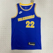 NBA Men Season 2023 Golden State Warriors Blue Retro #22 WIGGINS Jersey High Quality Name and Number Print