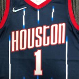 NBA Men Season 2022 Houston Rockets Blue #1 MCGRADY Jersey High Quality Name and Number Print