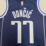 NBA Men Season 2023 Dallas Mavericks Blue with Jordan Logo #77 DONCIC Jersey High Quality Name and Number Print