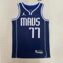 NBA Men Season 2023 Dallas Mavericks Blue with Jordan Logo #77 DONCIC Jersey High Quality Name and Number Print
