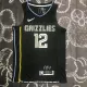 NBA 75th Anniversary Memphis Grizzlies Select Series Black #12 MORANT Jersey High Quality Name and Number Print