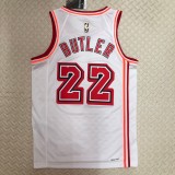 NBA Men Season 2023 Miami Heat White Retro #22 BUTLER Jersey High Quality Name and Number Print