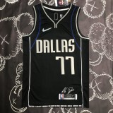 NBA Men 75th Anniversary Dallas Mavericks Select Series Black #77 DONCIC Jersey High Quality Name and Number Print