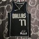 NBA Men 75th Anniversary Dallas Mavericks Select Series Black #77 DONCIC Jersey High Quality Name and Number Print