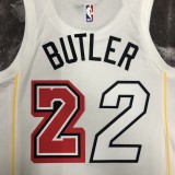 NBA Men Season 2023 Miami Heat White #22 BUTLER Jersey High Quality Name and Number Print