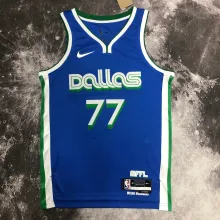 NBA Men Season 2023 Dallas Mavericks Blue #77 DONCIC Jersey High Quality Name and Number Print