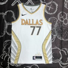 NBA Men Season 2020 Dallas Mavericks White #77 DONCIC Jersey High Quality Name and Number Print