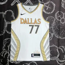 NBA Men Season 2020 Dallas Mavericks White #77 DONCIC Jersey High Quality Name and Number Print