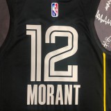 NBA 75th Anniversary Memphis Grizzlies Select Series Black #12 MORANT Jersey High Quality Name and Number Print