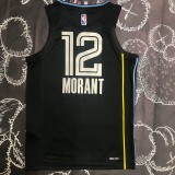 NBA 75th Anniversary Memphis Grizzlies Select Series Black #12 MORANT Jersey High Quality Name and Number Print