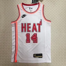 NBA Men Season 2023 Miami Heat White Retro #14 HERRO Jersey High Quality Name and Number Print