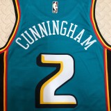 NBA Season 2023 Detroit Pistons Retro Green #2 CUNNINGHAM Jersey High Quality Name and Number Print