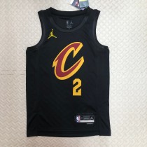 NBA Season 2023 Men Cleveland Cavaliers Black with Jordan Logo #2 IRVING Jersey High Quality Name and Number Print