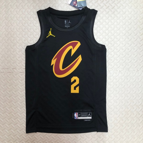 NBA Season 2023 Men Cleveland Cavaliers Black with Jordan Logo #2 IRVING Jersey High Quality Name and Number Print