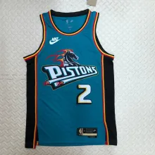 NBA Season 2023 Detroit Pistons Retro Green #2 CUNNINGHAM Jersey High Quality Name and Number Print