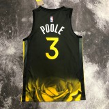 NBA Men Season 2023 Golden State Warriors Black #3 POOLE Jersey High Quality Name and Number Print