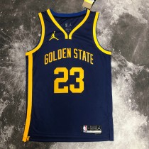 NBA Men Season 2023 Golden State Warriors Blue with Jordan Logo #23 GREEN Jersey High Quality Name and Number Print