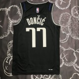 NBA Men 75th Anniversary Dallas Mavericks Select Series Black #77 DONCIC Jersey High Quality Name and Number Print