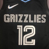 NBA 75th Anniversary Memphis Grizzlies Select Series Black #12 MORANT Jersey High Quality Name and Number Print