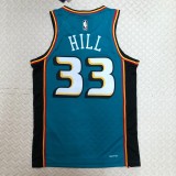 NBA Season 2023 Detroit Pistons Retro Green #33 HILL Jersey High Quality Name and Number Print