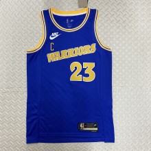 NBA Men Season 2023 Golden State Warriors Blue Retro #23 GREEN Jersey High Quality Name and Number Print