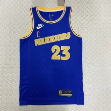 NBA Men Season 2023 Golden State Warriors Blue Retro #23 GREEN Jersey High Quality Name and Number Print
