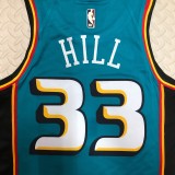 NBA Season 2023 Detroit Pistons Retro Green #33 HILL Jersey High Quality Name and Number Print