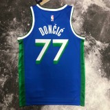 NBA Men Season 2023 Dallas Mavericks Blue #77 DONCIC Jersey High Quality Name and Number Print