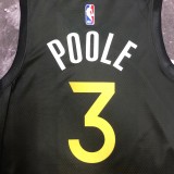 NBA Men Season 2023 Golden State Warriors Black #3 POOLE Jersey High Quality Name and Number Print