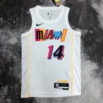 NBA Men Season 2023 Miami Heat White #14 HERRO Jersey High Quality Name and Number Print