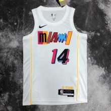NBA Men Season 2023 Miami Heat White #14 HERRO Jersey High Quality Name and Number Print