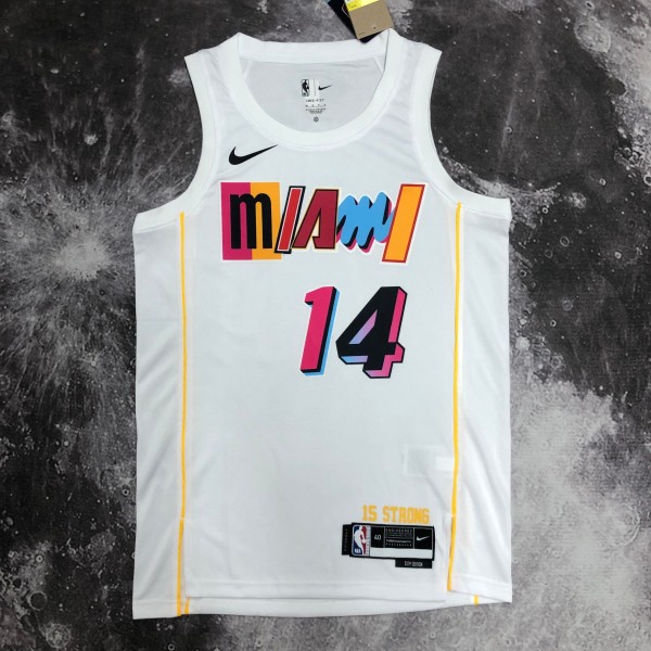 NBA Men Season 2023 Miami Heat White #14 HERRO Jersey High Quality Name and Number Print