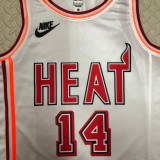 NBA Men Season 2023 Miami Heat White Retro #14 HERRO Jersey High Quality Name and Number Print