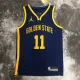 NBA Men Season 2023 Golden State Warriors Blue with Jordan Logo #11 THOMPSON Jersey High Quality Name and Number Print