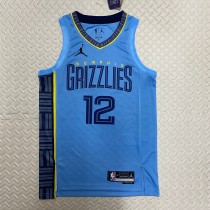 NBA Season 2023 Memphis Grizzlies  Blue #12 MORANT Jersey High Quality Name and Number Print
