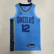 NBA Season 2023 Memphis Grizzlies  Blue #12 MORANT Jersey High Quality Name and Number Print