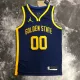 NBA Men Season 2023 Golden State Warriors Blue with Jordan Logo #00 KUMINGA Jersey High Quality Name and Number Print