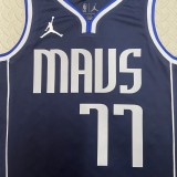 NBA Men Season 2023 Dallas Mavericks Blue with Jordan Logo #77 DONCIC Jersey High Quality Name and Number Print