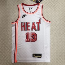NBA Men Season 2023 Miami Heat White Retro #13 ADEBAYO Jersey High Quality Name and Number Print
