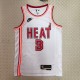 NBA Men Season 2023 Miami Heat White Retro #3 WADE Jersey High Quality Name and Number Print