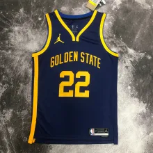 NBA Men Season 2023 Golden State Warriors Blue with Jordan Logo #22 WIGGINS Jersey High Quality Name and Number Print