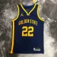 NBA Men Season 2023 Golden State Warriors Blue with Jordan Logo #22 WIGGINS Jersey High Quality Name and Number Print