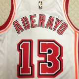 NBA Men Season 2023 Miami Heat White Retro #13 ADEBAYO Jersey High Quality Name and Number Print