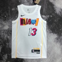 NBA Men Season 2023 Miami Heat White #13 ADERAYO Jersey High Quality Name and Number Print
