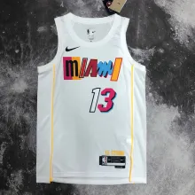NBA Men Season 2023 Miami Heat White #13 ADERAYO Jersey High Quality Name and Number Print