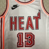 NBA Men Season 2023 Miami Heat White Retro #13 ADEBAYO Jersey High Quality Name and Number Print