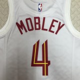 NBA Season 2023 Men Cleveland Cavaliers White #4 MOBLEY Jersey High Quality Name and Number Print