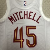 NBA Season 2023 Men Cleveland Cavaliers White #45 MITCHELL Jersey High Quality Name and Number Print