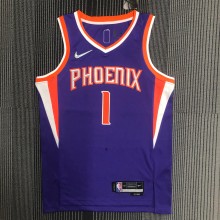 NBA Men 75 Anniversary Phoenix Suns Purple #1 BOOKER Jersey High Quality Name and Number Print